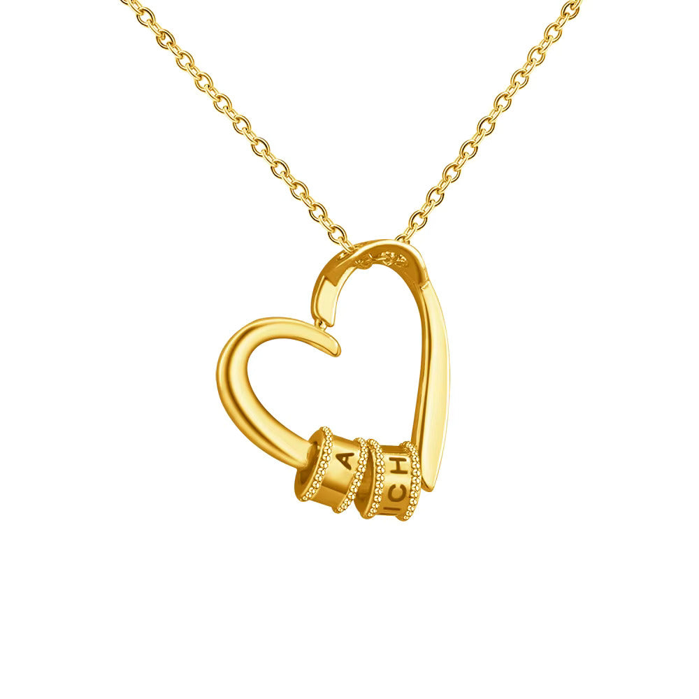 Personalized Heart Bead Necklace
