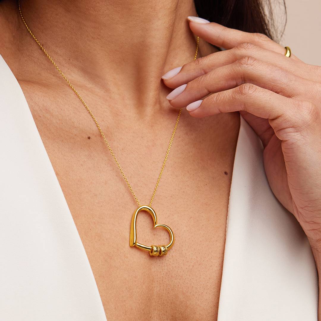 Personalized Heart Bead Necklace