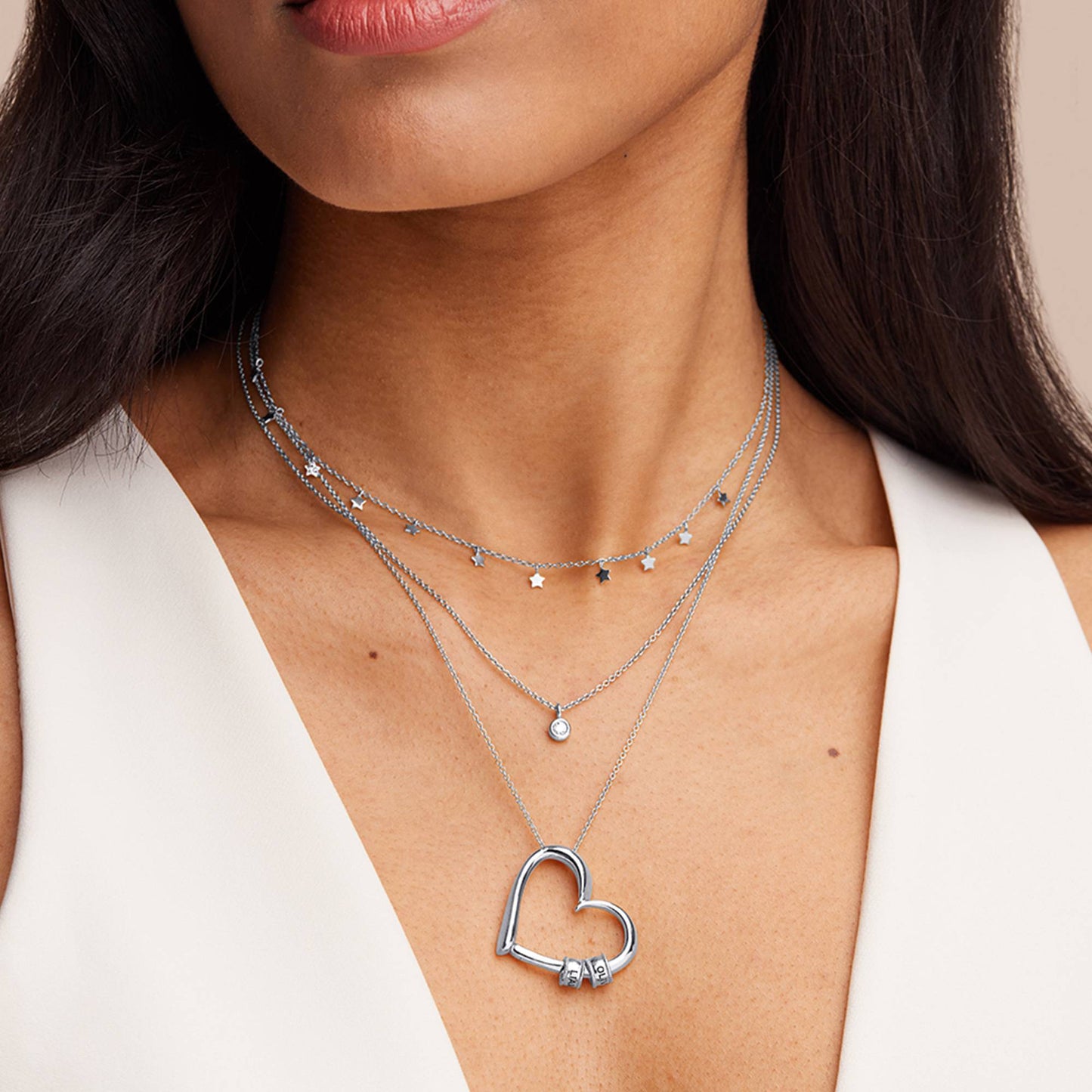 Personalized Heart Bead Necklace